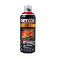 DETON ART - Праймер эмаль - Қою қызыл - Аэрозоль, 520 мл