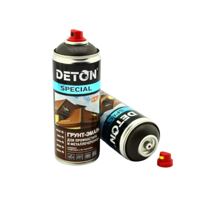 Deton RR 32 DETON SPECIAL - Primer-enamel for metal tiles - Dark brown - Aerosol, 520 ml DTN-A07298 – buy in Tashkent | carpaint.kz