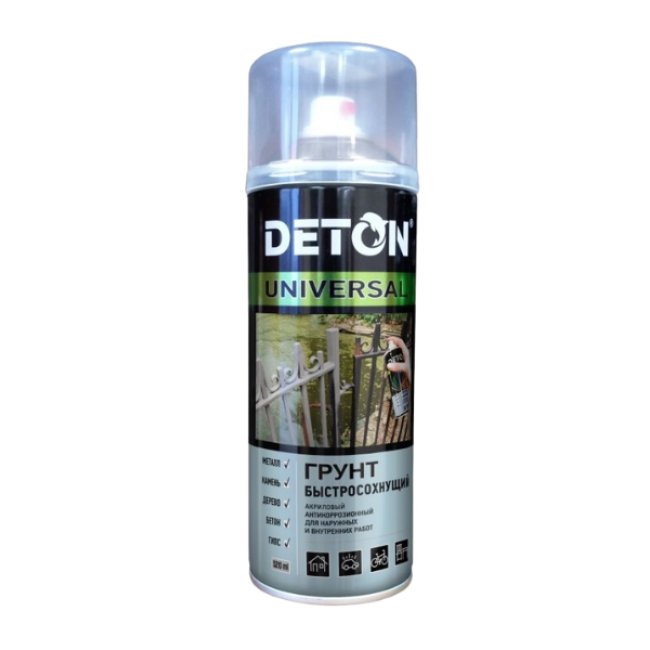 Deton 丙烯酸底漆 DETON UNIVERSAL - 灰色，快干，气雾剂 520 毫升 DTN-A07642 图片 – 塔什干 | carpaint.kz