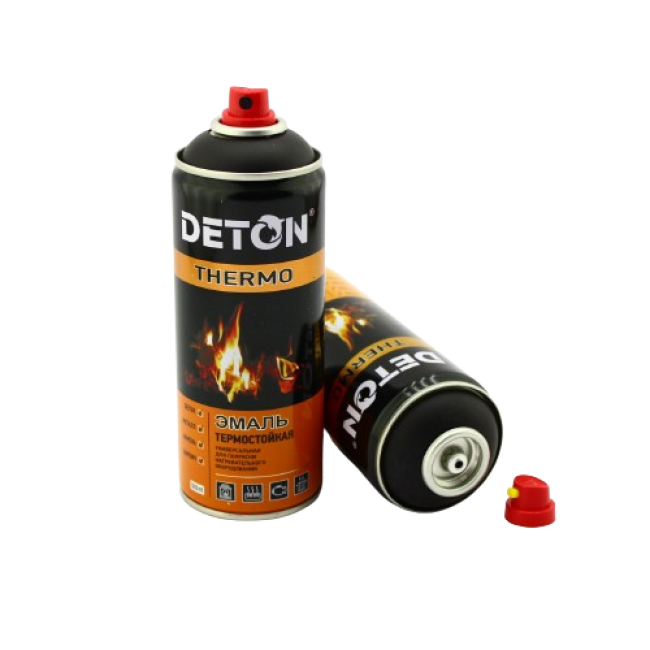 Deton DETON THERMO - Heat-resistant enamel - Black - Aerosol, 520 ml DTN-A70666 – buy in Tashkent | carpaint.kz