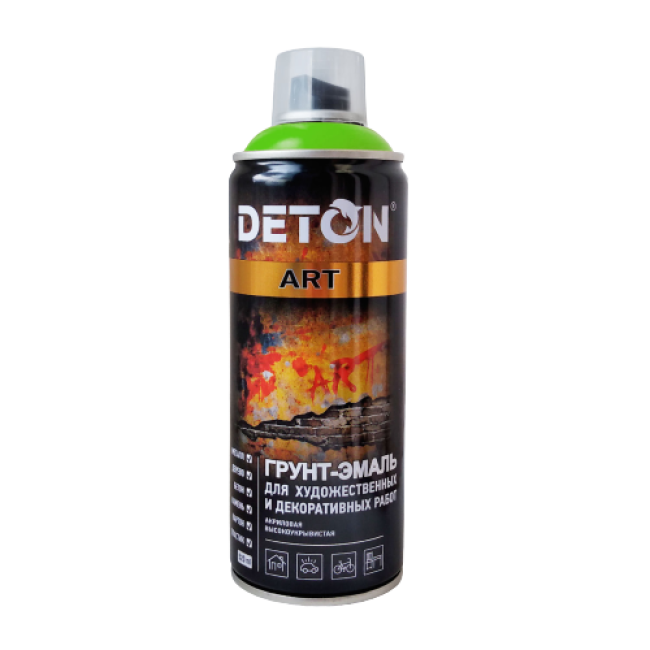 Deton 用于艺术和装饰作品的底漆珐琅 DETON ART，青苹果，气雾剂 520 毫升 DTN-A70673 图片 – 塔什干 | carpaint.kz