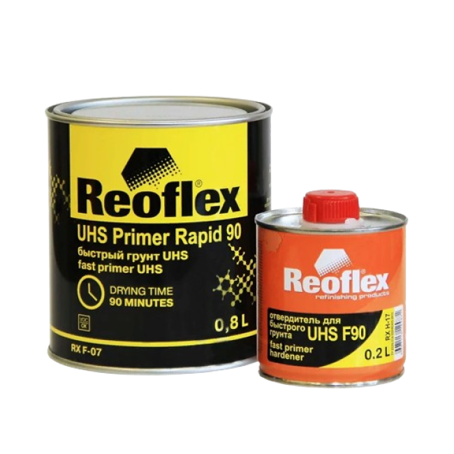 Reoflex 2К Грунт UHS Акриловый 4+1 Светло-серый + Отвердитель, 0,8л+0,2л RX F-07(G)-800 + RX H-17-200 – купить в Ташкент | Reoflex | carpaint.kz