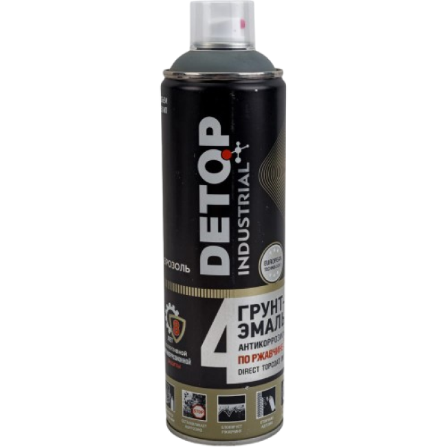RAL 7005 DETOP №4 - Грунт-эмаль по ржавчине 3 в 1 - Серая - Аэрозоль DTI-A07718 – купить в Ташкент | Detop | carpaint.kz